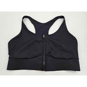 Joy Lab Racerback Black Sports Bra Full Zip Front Sz XL